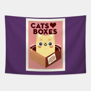 Cats love boxes Tapestry