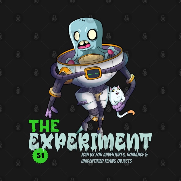 Cartoon Alien Experiment Space Astronaut Robot by Trendy Black Sheep