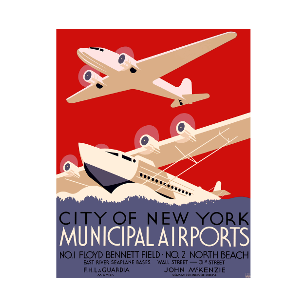 city of new york municipal airports poster