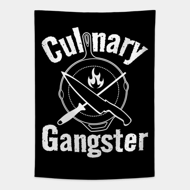 Culinary Gangster - Chef Knife & Flame Tapestry by Duds4Fun