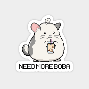 Pixel Mouse Need More Boba Tea! Magnet
