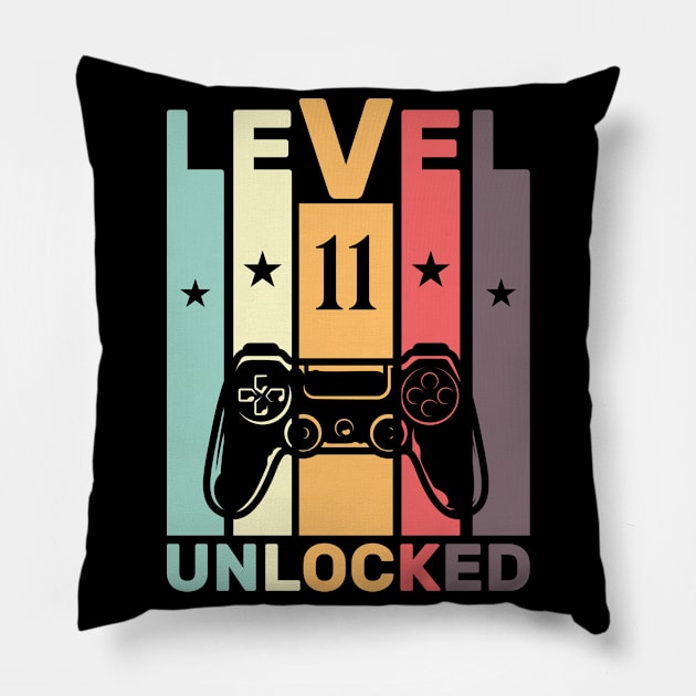 Level 11 Unlocked Pillow by Monosshop