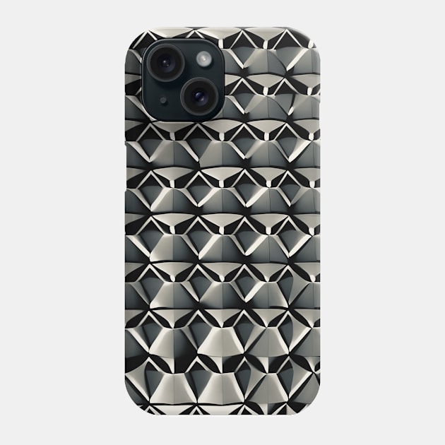 3D Geometric Polygon (Light Grey) Phone Case by SmartPufferFish