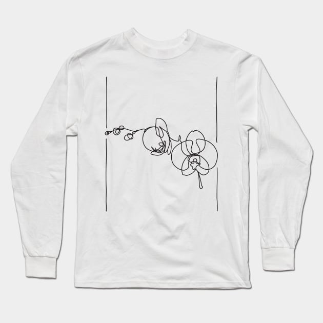 Orchids abstract line art design t-shirt