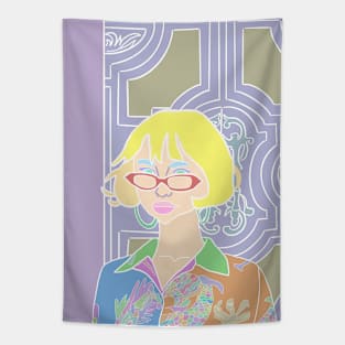 Woman with French bob haircut Tapestry