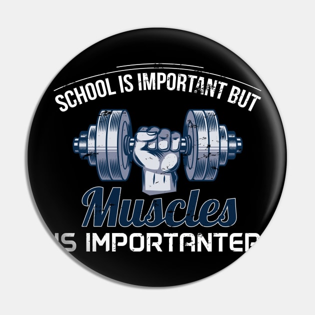 School Is Important But Baseball Is Importanter - Gift Muscles Pin by giftideas