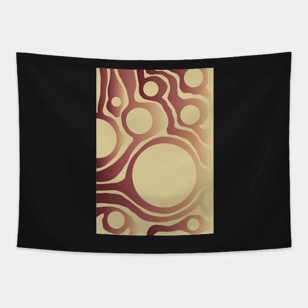 Vintage Golden Abstract Patterns Tapestry by arcanumstudio