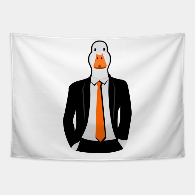 Goose in Suit Tapestry by citypanda