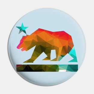 California State Bear (fractal colors) Pin