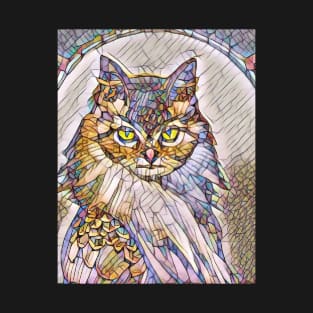 A Cat and An Owl Mosaic Mash-Up T-Shirt