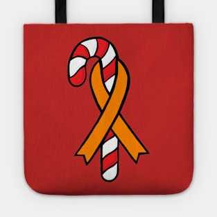 Candy Cane Awareness Ribbon (Orange) Tote