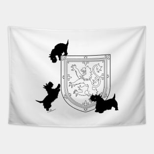 Scottish Terriers with Lion Rampant Tapestry
