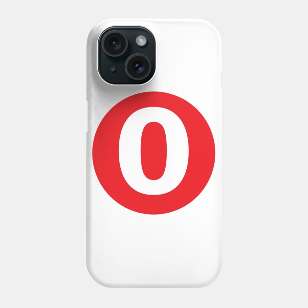 Number 0 Big Red Dot Letters & Numbers Phone Case by skycloudpics