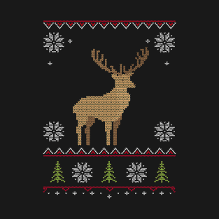 Reindeer Ugly Sweater Christmas T-Shirt