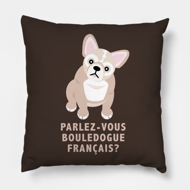 French Bulldog Speaks French Pillow by AntiqueImages