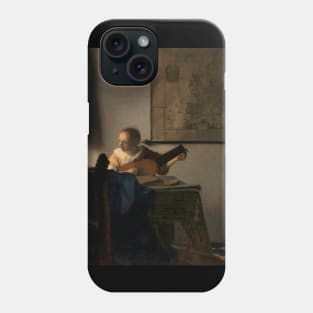 Young Woman with a Lute (ca.1662–1663) by Johannes Vermeer. Phone Case