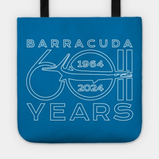 60th Anniversary - Barracuda Text Design (Reverse on Blue) Tote