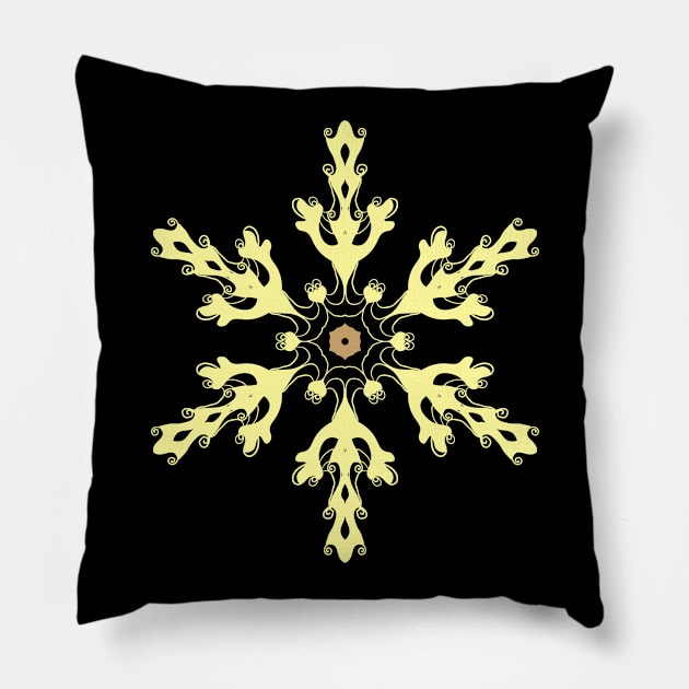 MANDALA T-SHIRT Mandala Gold Pillow by abcmandalaclothing