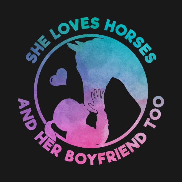 Horsebackriding Girl Loves Her Pony Boyfriend Gift by yeoys