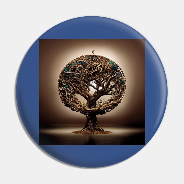 Yggdrasil World Tree of Life Pin by Grassroots Green