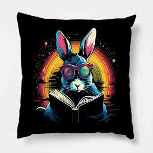 Rabbit Reads Book Pillow