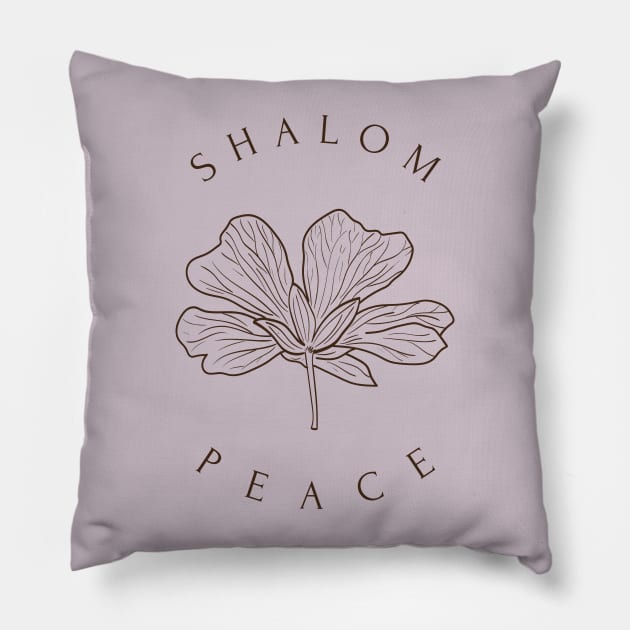 Shalom Peace Floral Design Pillow by Mission Bear