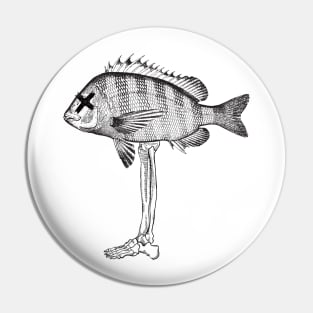 Fish with a skeleton leg Pin