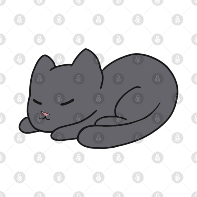 Sleepy black cat by Sophprano