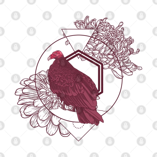 Floral Turkey Vulture by RiaoraCreations