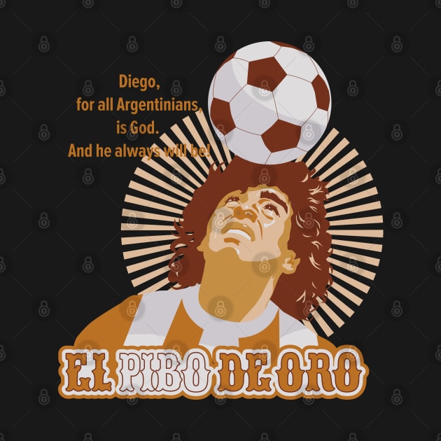 El Pibe de Oro - Diego Maradona Head Juggle Portrait for True Football Aficionados by Boogosh