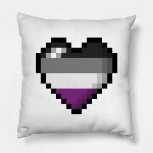 Large Pixel Heart Design in Asexual Pride Flag Colors Pillow