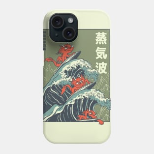 Retro Surfing Dragons on Great Wave Phone Case