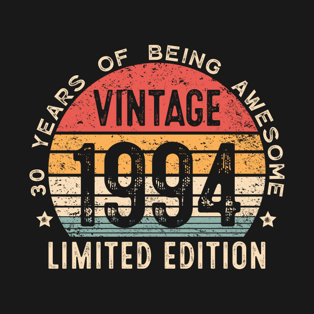 Vintage 1994 30th Birthday Gifts 30 Year Old For Men Women by Shrtitude