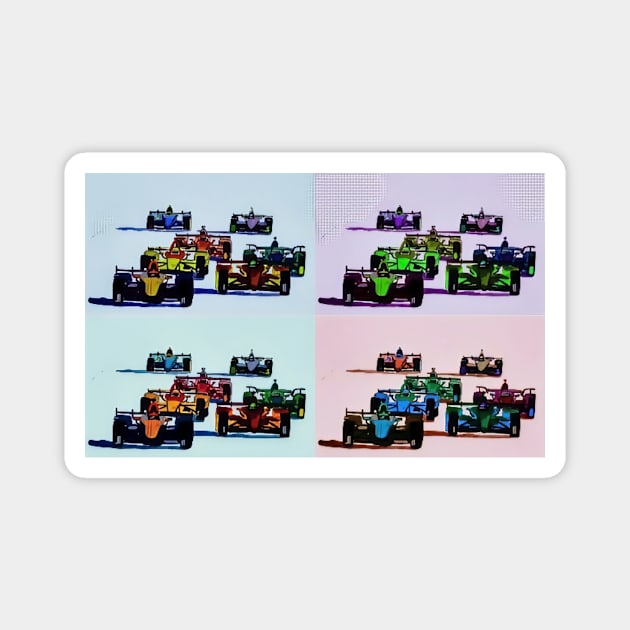 Formula 1 in Pop Art Magnet by PB and Junk Arts