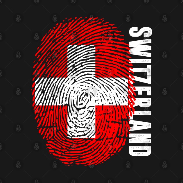 Switzerland Flag Fingerprint My Story DNA Swiss by Your Culture & Merch