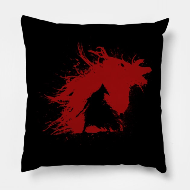 Beauty and the beast - Bloodborne Pillow by Manoss