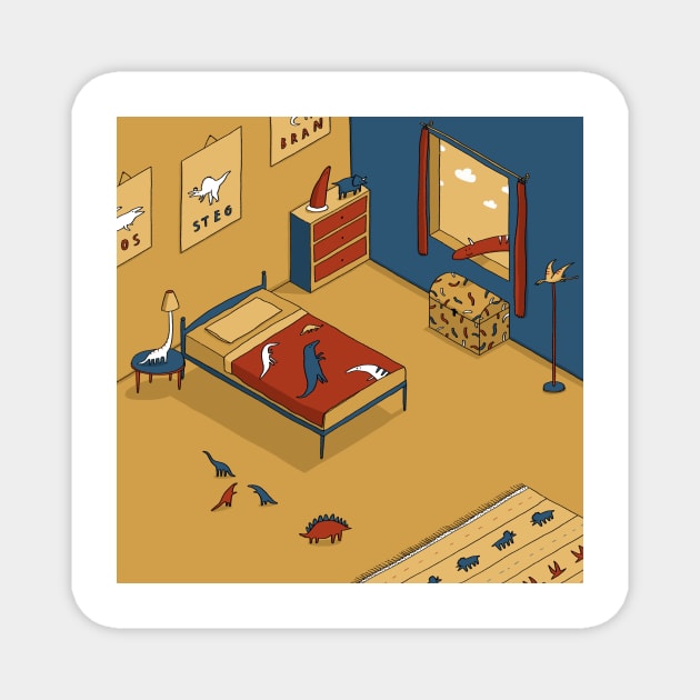 Dinosaur Bedroom Magnet by dalebrains