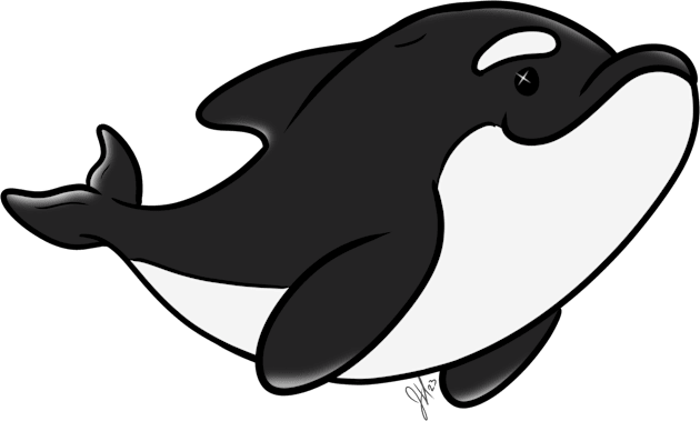 Chibi Whale Orca2 Kids T-Shirt by Jade Wolf Art