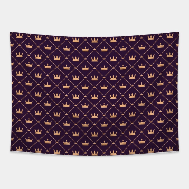 Cute Geometric Crown Pattern Tapestry by zarya_kiqo