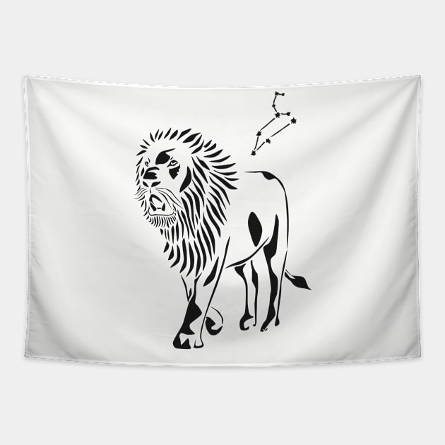 Lion zodiac sign Tapestry by ognjenraljic