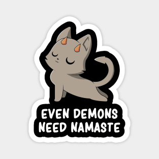 Dark Humor Cute Demon Kawaii Evil Cat Yoga Sarcasm Magnet