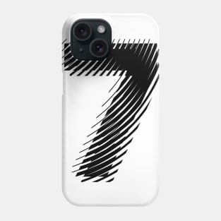 blurred 7 in black Phone Case