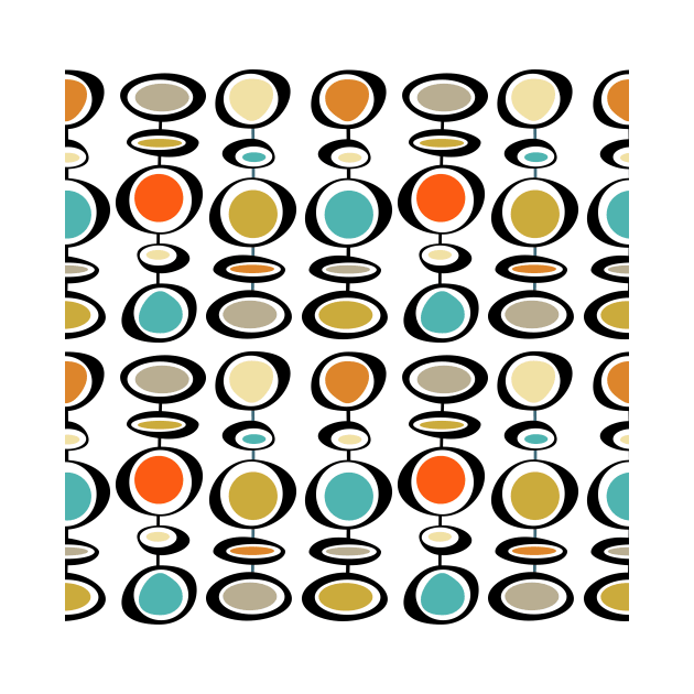 Bold Abstract Hanging Circles Mid Century Pattern by OrchardBerry