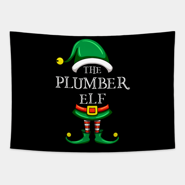 The Plumber Elf Matching Family Christmas Pajama Tapestry by Maica