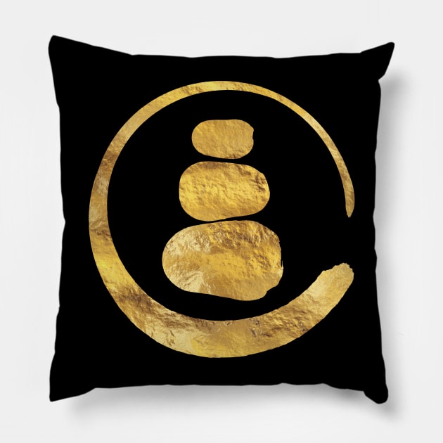 Zen Enso Circle and Zen stones Pillow by Nartissima