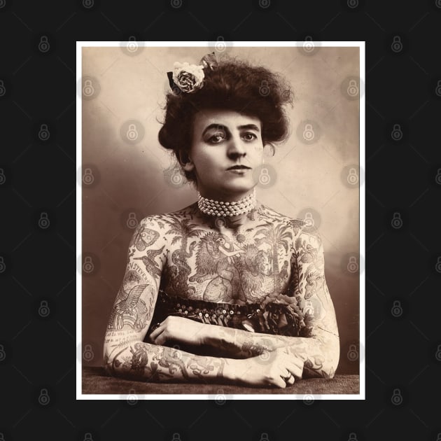 Vintage Tattooed Lady Print by posterbobs