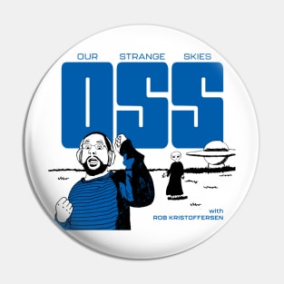 Our Strange Skies Flying Saucer Review Tribute Logo Pin