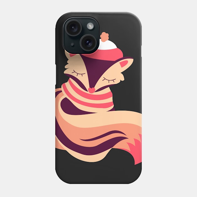 Christmas Cute Sleeping Fox Phone Case by andytruong