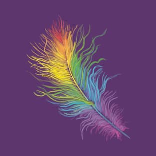 Rainbow Feather-purple T-Shirt