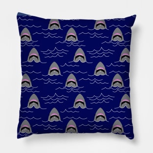 Funny Great White Sharks Pattern Pillow